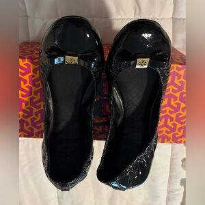 Tory Burch black patent ballet flats